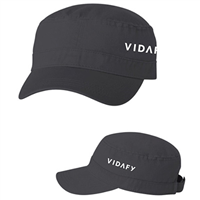 Vidafy Logo Text Military Style Hat - Charcoal - VFY21419