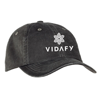 Vidafy Logo Garment Washed Hat - Black - VFY21415